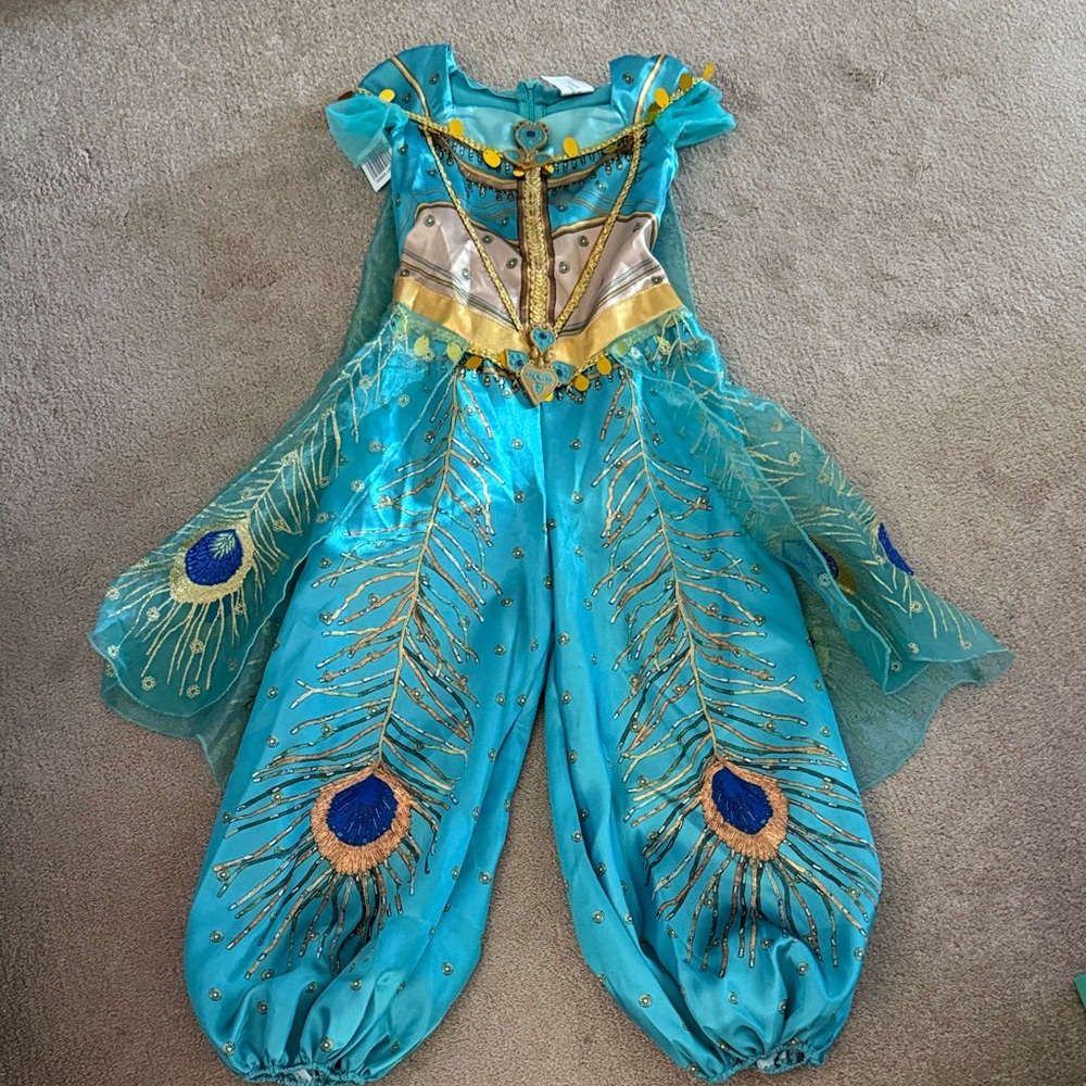 NWT Disney Aladdin Jasmine Peacock Costume - Blue and Gold